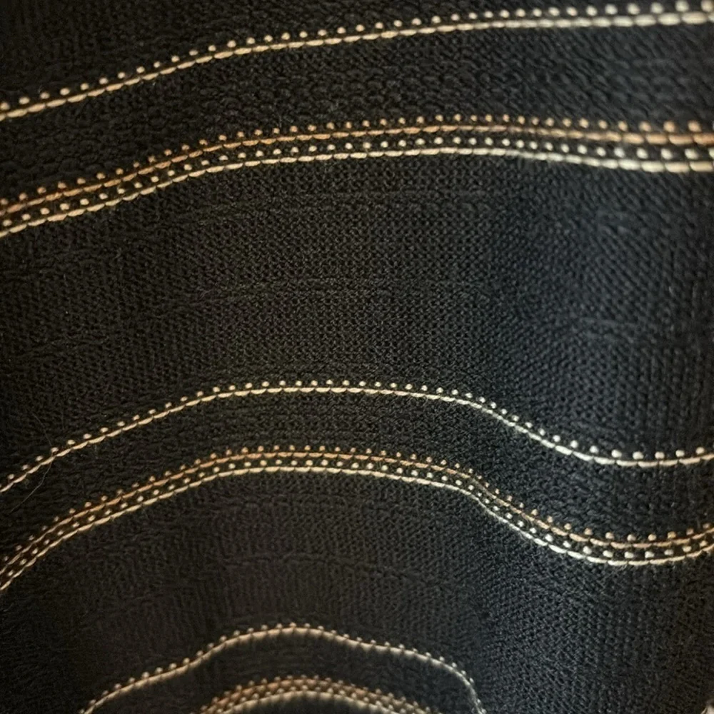 Lauren Ralph Lauren Silk Lightweight V Neck Pinstripe Sweater - Picture 5 of 5